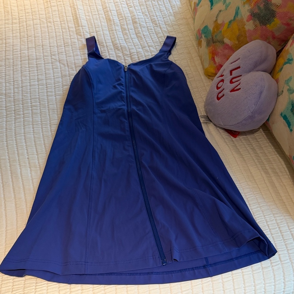 Outdoor Voices Royal Blue Zip-Front workout Dress